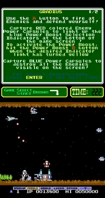 PlayChoice-10: Gradius (older) screen shot game playing